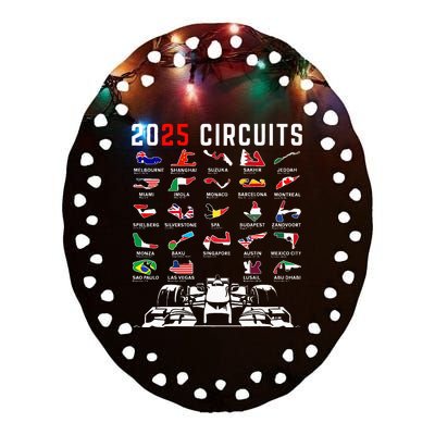 2025 Races Formula Racing Car 2025 Formula Racing Ceramic Oval Ornament