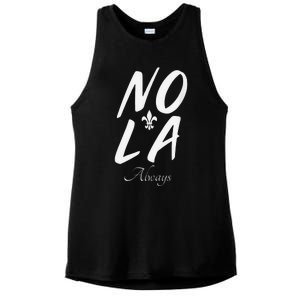 2025 Remember Nola Always Never Forget New Orleans Strong Ladies PosiCharge Tri-Blend Wicking Tank