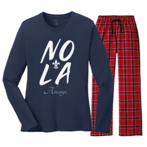 2025 Remember Nola Always Never Forget New Orleans Strong Women's Long Sleeve Flannel Pajama Set 