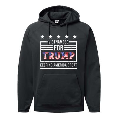 2024 Reelection Trump Vietnamese For Trump Conservative Performance Fleece Hoodie