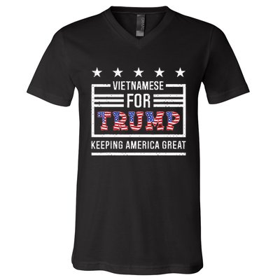 2024 Reelection Trump Vietnamese For Trump Conservative V-Neck T-Shirt