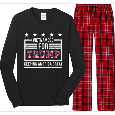 2024 Reelection Trump Vietnamese For Trump Conservative Long Sleeve Pajama Set