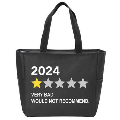2024 Rating Very Bad Would Not Recommend One Star Rating Zip Tote Bag