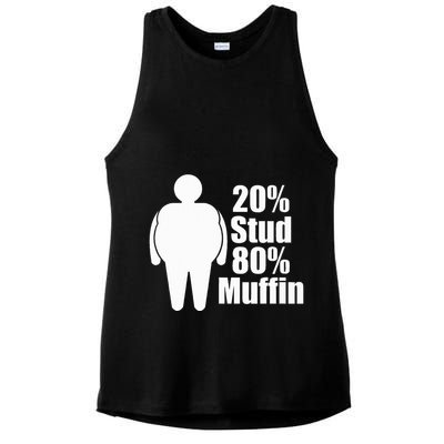 20 Stud 80 Muffin Funny Ladies PosiCharge Tri-Blend Wicking Tank