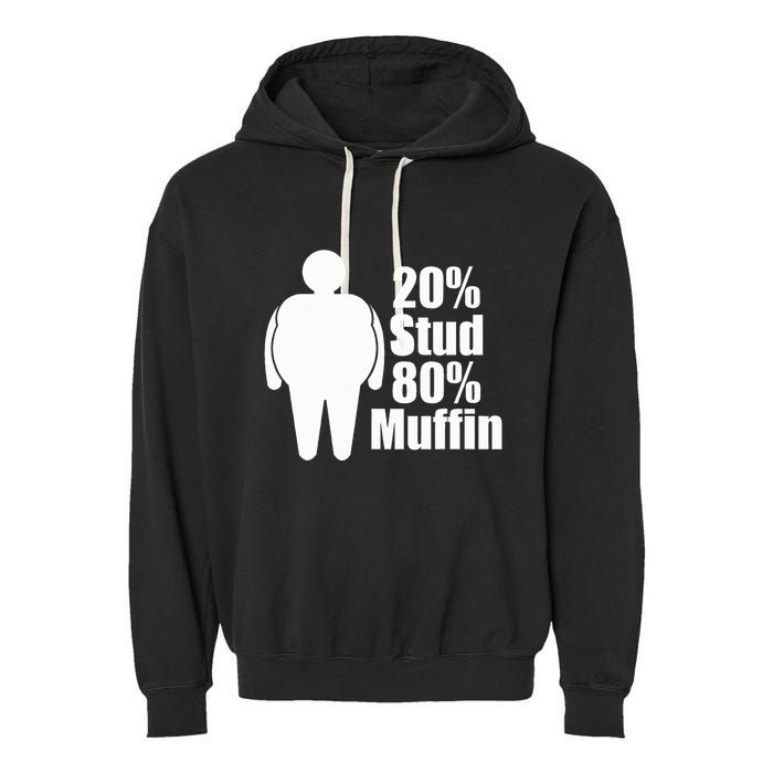 20 Stud 80 Muffin Funny Garment-Dyed Fleece Hoodie