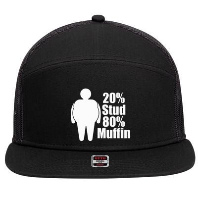 20 Stud 80 Muffin Funny 7 Panel Mesh Trucker Snapback Hat