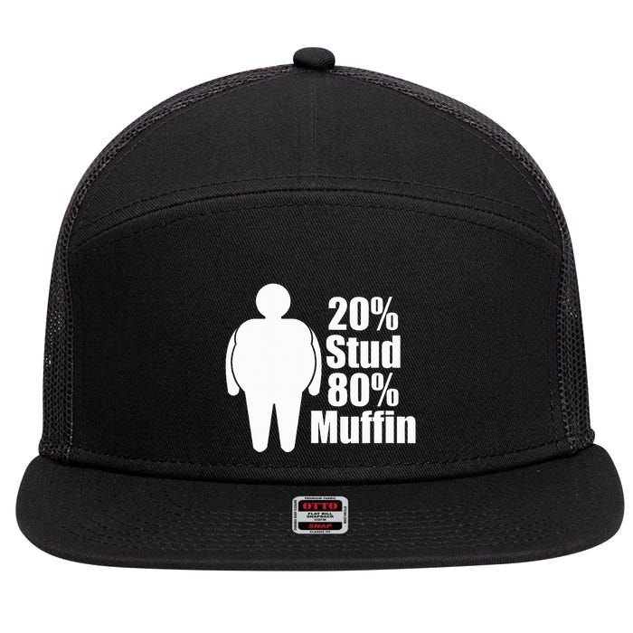 20 Stud 80 Muffin Funny 7 Panel Mesh Trucker Snapback Hat