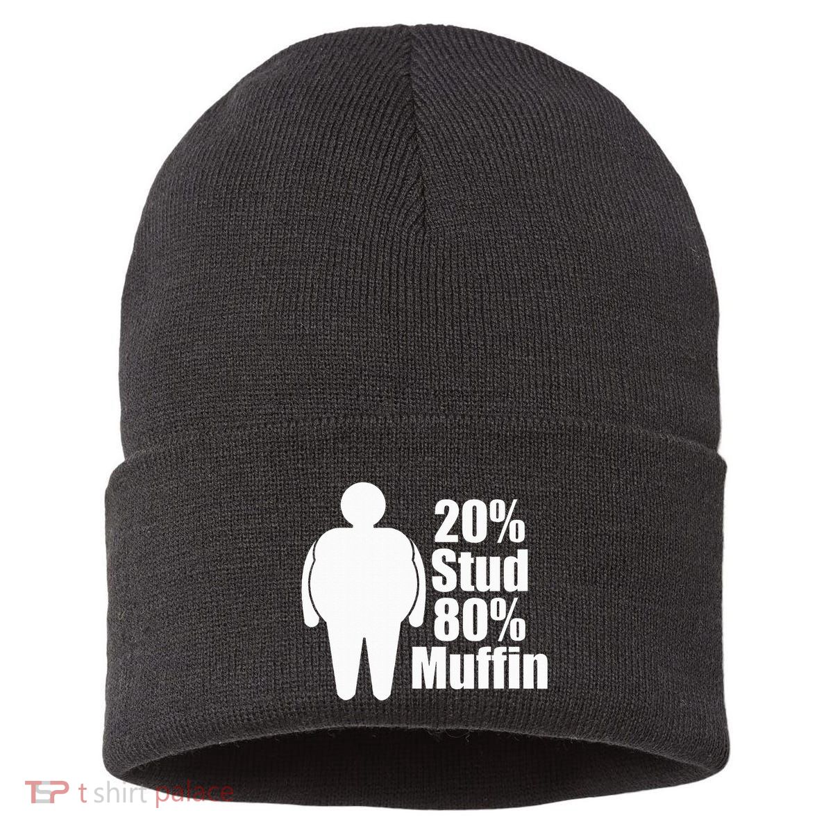 20 Stud 80 Muffin Funny Sustainable Knit Beanie