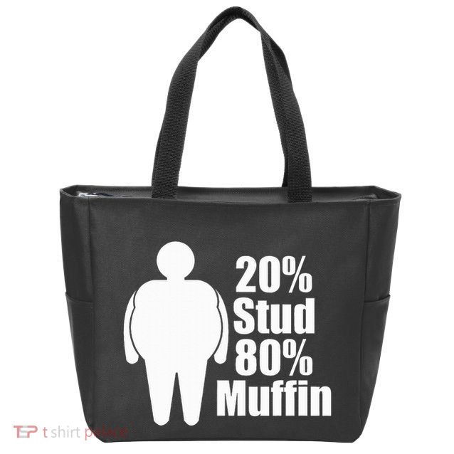 20 Stud 80 Muffin Funny Zip Tote Bag