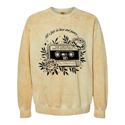 2 Side Alls Fair In Love And Poetry Colorblast Crewneck Sweatshirt