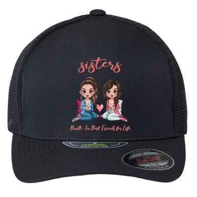 2 Sisters Anime Chibi Built In Best Friends For Life Flexfit Unipanel Trucker Cap