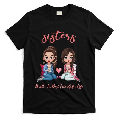 2 Sisters Anime Chibi Built In Best Friends For Life T-Shirt