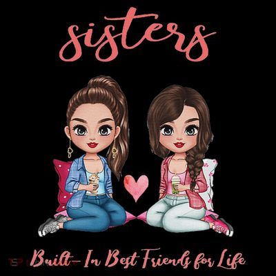 2 Sisters Anime Chibi Built In Best Friends For Life T-Shirt