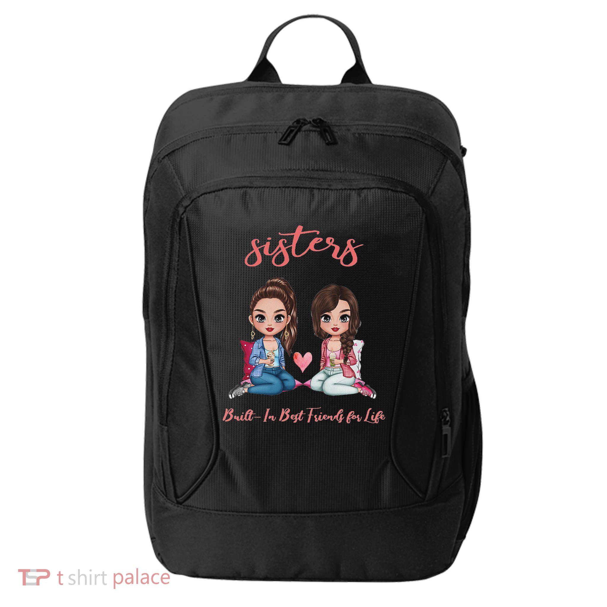 2 Sisters Anime Chibi Built In Best Friends For Life City Backpack
