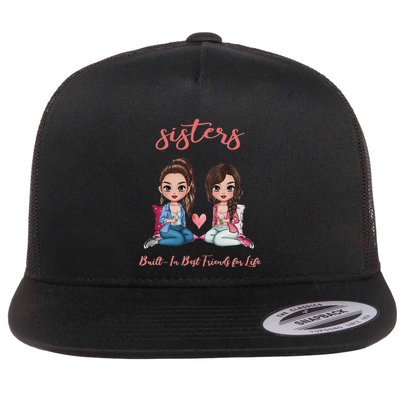 2 Sisters Anime Chibi Built In Best Friends For Life Flatbill Hat