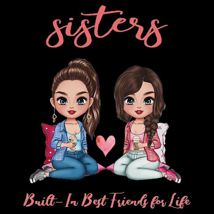 2 Sisters Anime Chibi Built In Best Friends For Life Bag