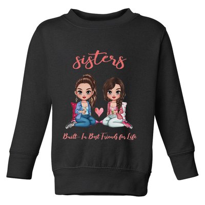 2 Sisters Anime Chibi Built In Best Friends For Life Toddler Sweatshirt