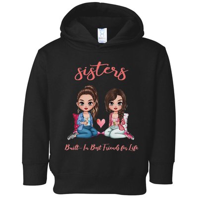 2 Sisters Anime Chibi Built In Best Friends For Life Toddler Hoodie