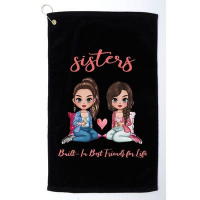 2 Sisters Anime Chibi Built In Best Friends For Life Golf Towel