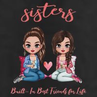 2 Sisters Anime Chibi Built In Best Friends For Life Golf Towel