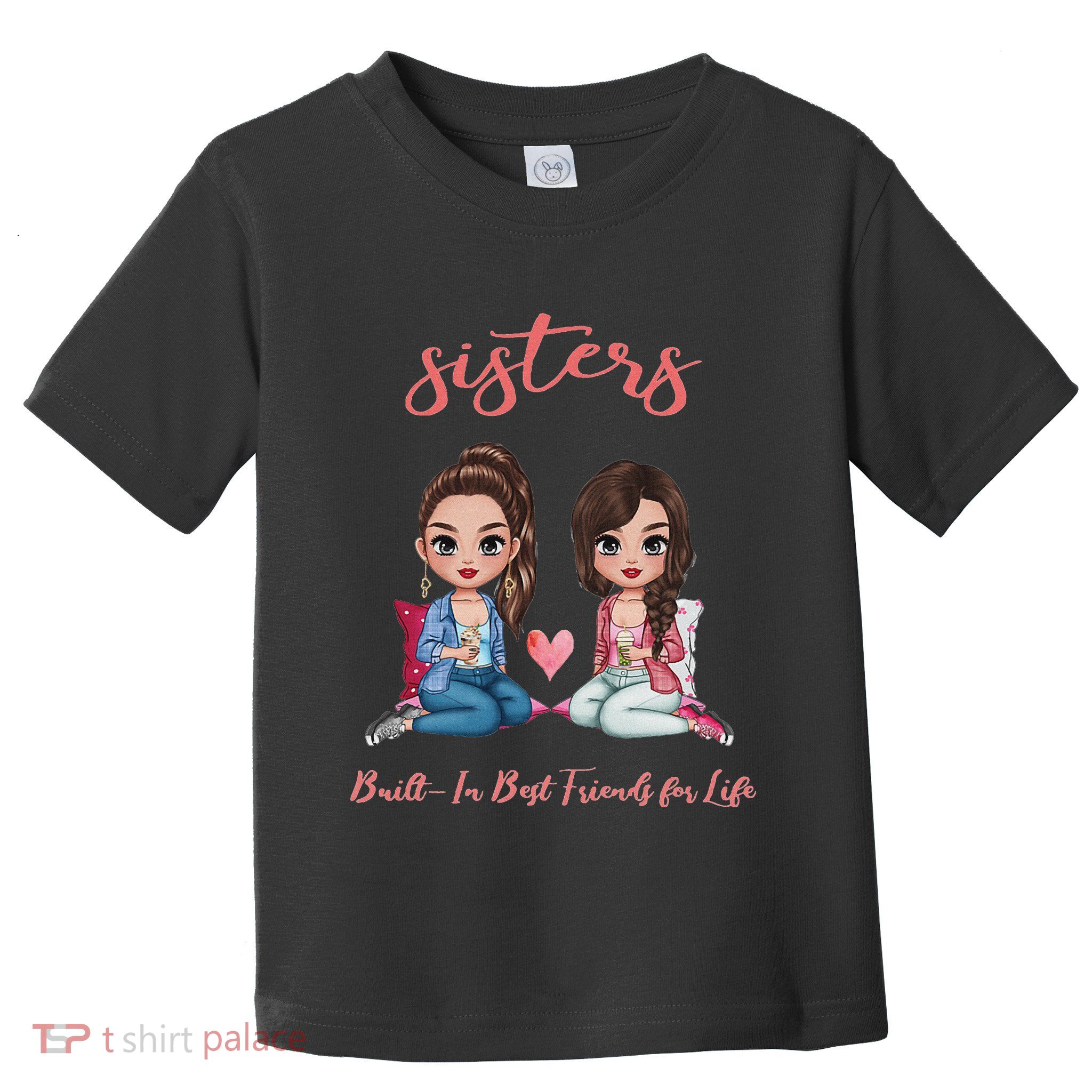 2 Sisters Anime Chibi Built In Best Friends For Life Toddler T-Shirt