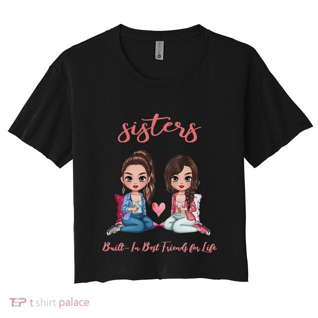 2 Sisters Anime Chibi Built In Best Friends For Life Crop Top