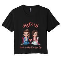 2 Sisters Anime Chibi Built In Best Friends For Life Women's Crop Top Tee
