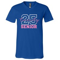 2025 Senior Class Class Of 2025 Seniors Pink School Cool Gift V-Neck T-Shirt