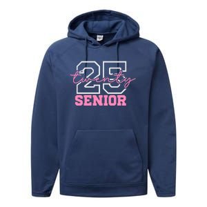 2025 Senior Class Class Of 2025 Seniors Pink School Cool Gift Performance Fleece Hoodie