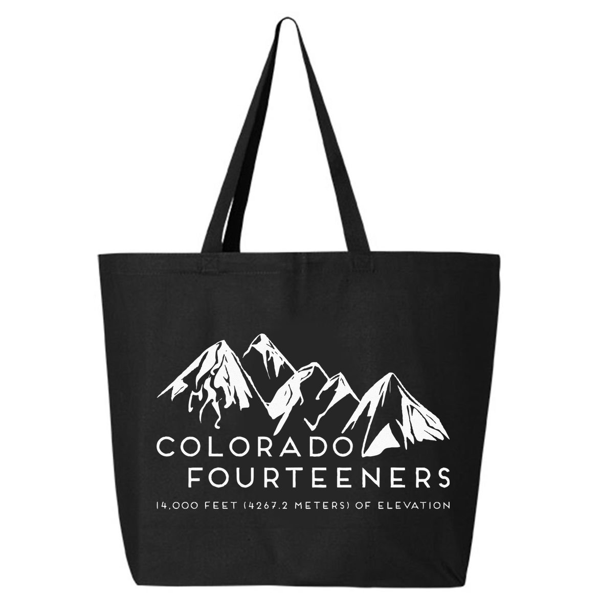 2 Side Colorado Fourteeners Rocky Mountain State Hiker Trail 25L Jumbo Tote