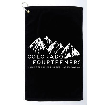 2 Side Colorado Fourteeners Rocky Mountain State Hiker Trail Golf Towel