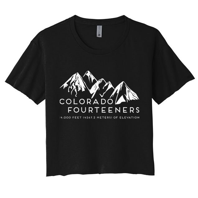 2 Side Colorado Fourteeners Rocky Mountain State Hiker Trail Crop Top
