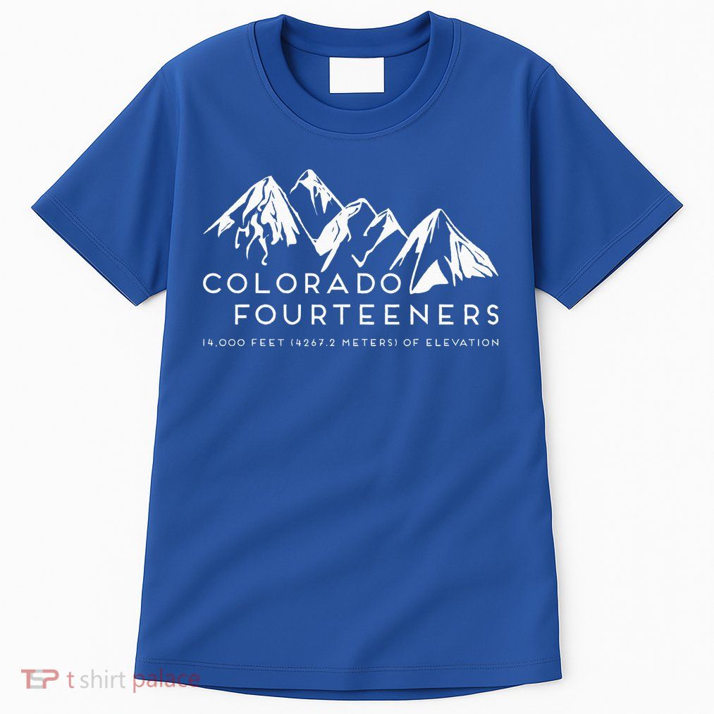 2 Side Colorado Fourteeners Rocky Mountain State Hiker Trail Tall T-Shirt