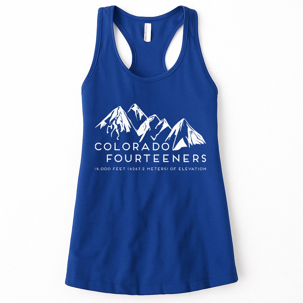 2 Side Colorado Fourteeners Rocky Mountain State Hiker Trail Womens Tank Top