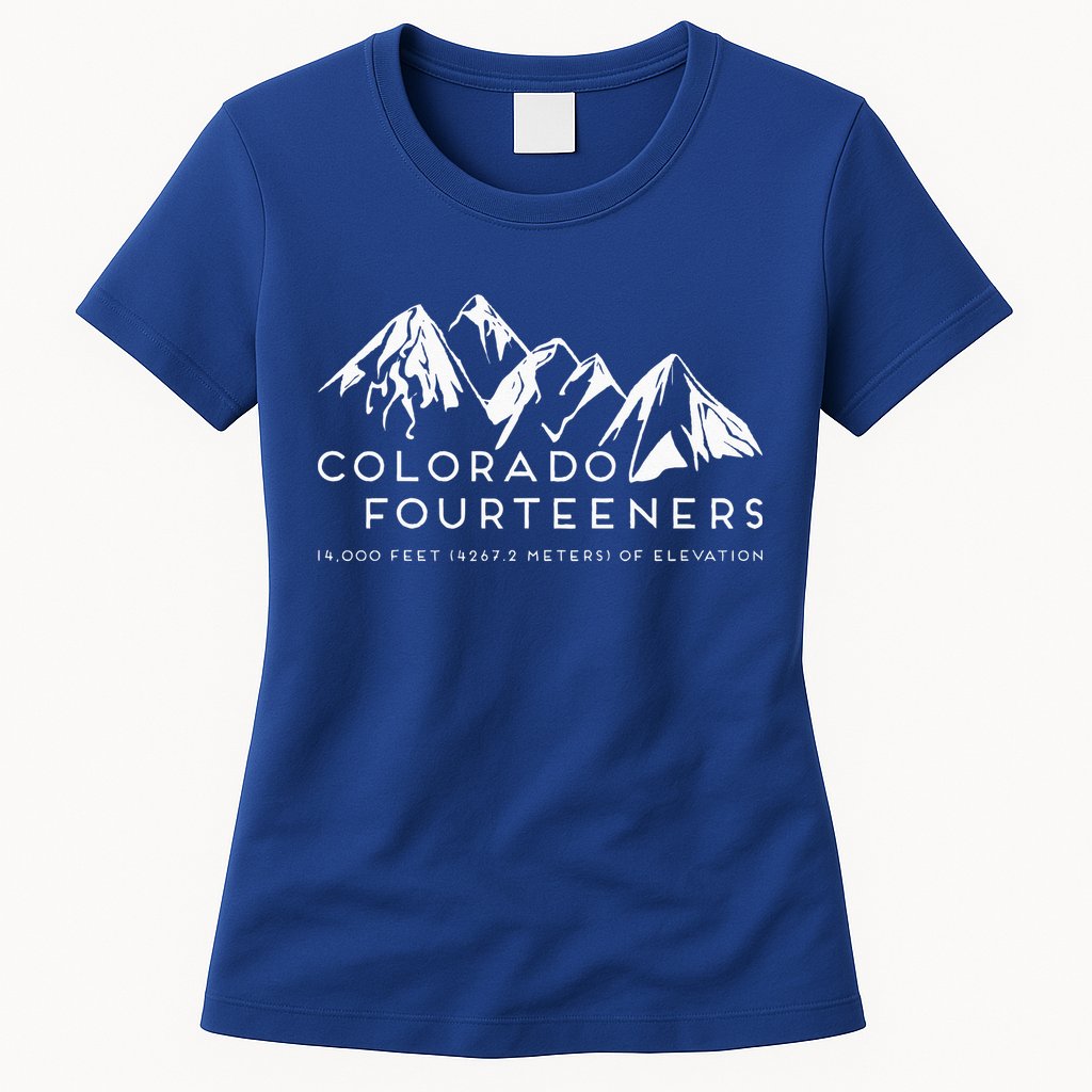 2 Side Colorado Fourteeners Rocky Mountain State Hiker Trail Womens T-Shirt