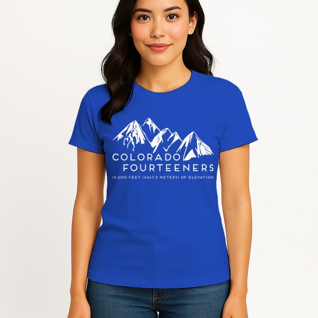 2 Side Colorado Fourteeners Rocky Mountain State Hiker Trail Womens T-Shirt