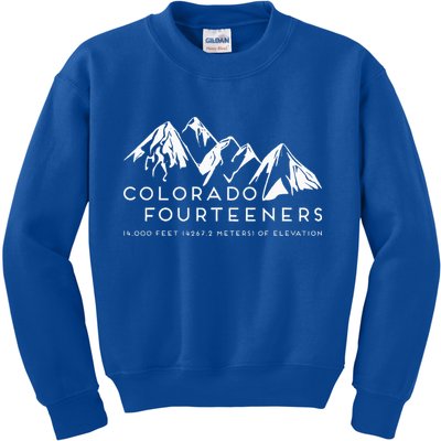 2 Side Colorado Fourteeners Rocky Mountain State Hiker Trail Kids Sweatshirt