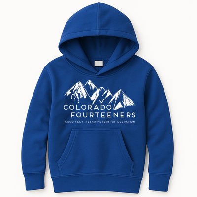 2 Side Colorado Fourteeners Rocky Mountain State Hiker Trail Kids Hoodie