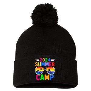 2024 Summer Camp 2024 Summer Vacation Matching Family Group Pom Pom 12in Knit Beanie