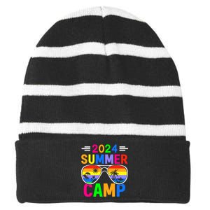 2024 Summer Camp 2024 Summer Vacation Matching Family Group Striped Beanie with Solid Band