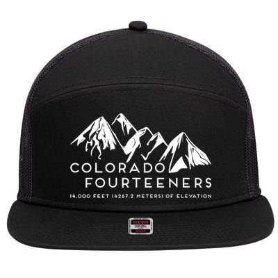 2 Side Colorado Fourteeners Rocky Mountain State Hiker Trail 7 Panel Mesh Trucker Snapback Hat