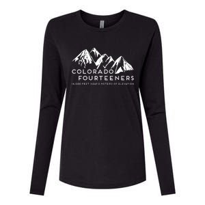 2 Side Colorado Fourteeners Rocky Mountain State Hiker Trail Womens Cotton Relaxed Long Sleeve T-Shirt