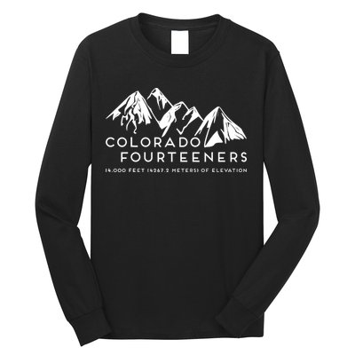 2 Side Colorado Fourteeners Rocky Mountain State Hiker Trail Long Sleeve Shirt