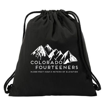 2 Side Colorado Fourteeners Rocky Mountain State Hiker Trail Drawstring Bag