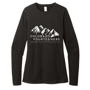 2 Side Colorado Fourteeners Rocky Mountain State Hiker Trail Womens CVC Long Sleeve Shirt