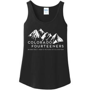 2 Side Colorado Fourteeners Rocky Mountain State Hiker Trail Ladies Essential Tank