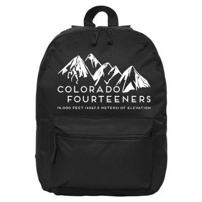 2 Side Colorado Fourteeners Rocky Mountain State Hiker Trail 16 in Basic Backpack