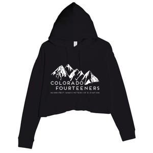 2 Side Colorado Fourteeners Rocky Mountain State Hiker Trail Crop Fleece Hoodie