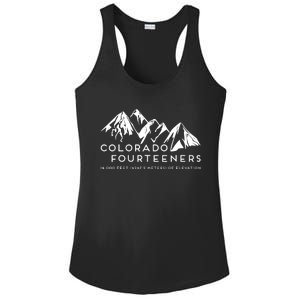 2 Side Colorado Fourteeners Rocky Mountain State Hiker Trail Ladies PosiCharge Competitor Racerback Tank