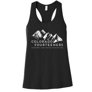 2 Side Colorado Fourteeners Rocky Mountain State Hiker Trail Women's Racerback Tank